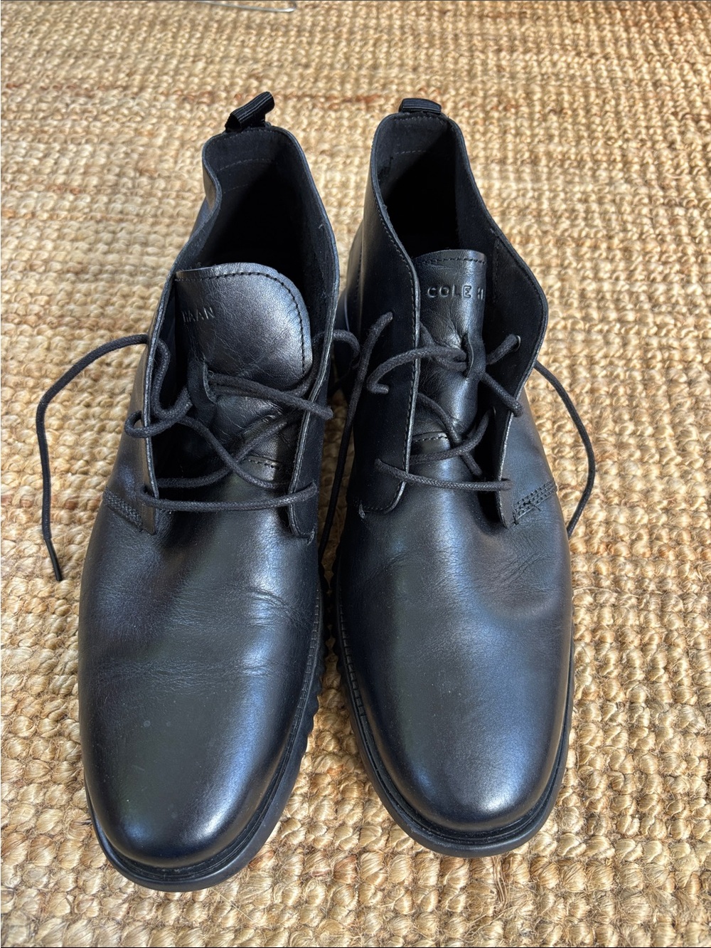 Cole Haan Black Leather Chukka Boots - Men's Dress Casual
